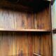 Parisian wardrobe in raw wood with engraved glass from 1920.