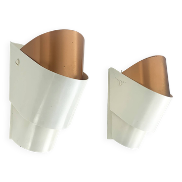 Pair of V-317 wall lights Hans-Agne Jakobsson AB Markaryd, Sweden, copper, 1960s