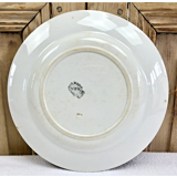 7 dessert plates XIX Sarreguemines stencil decoration