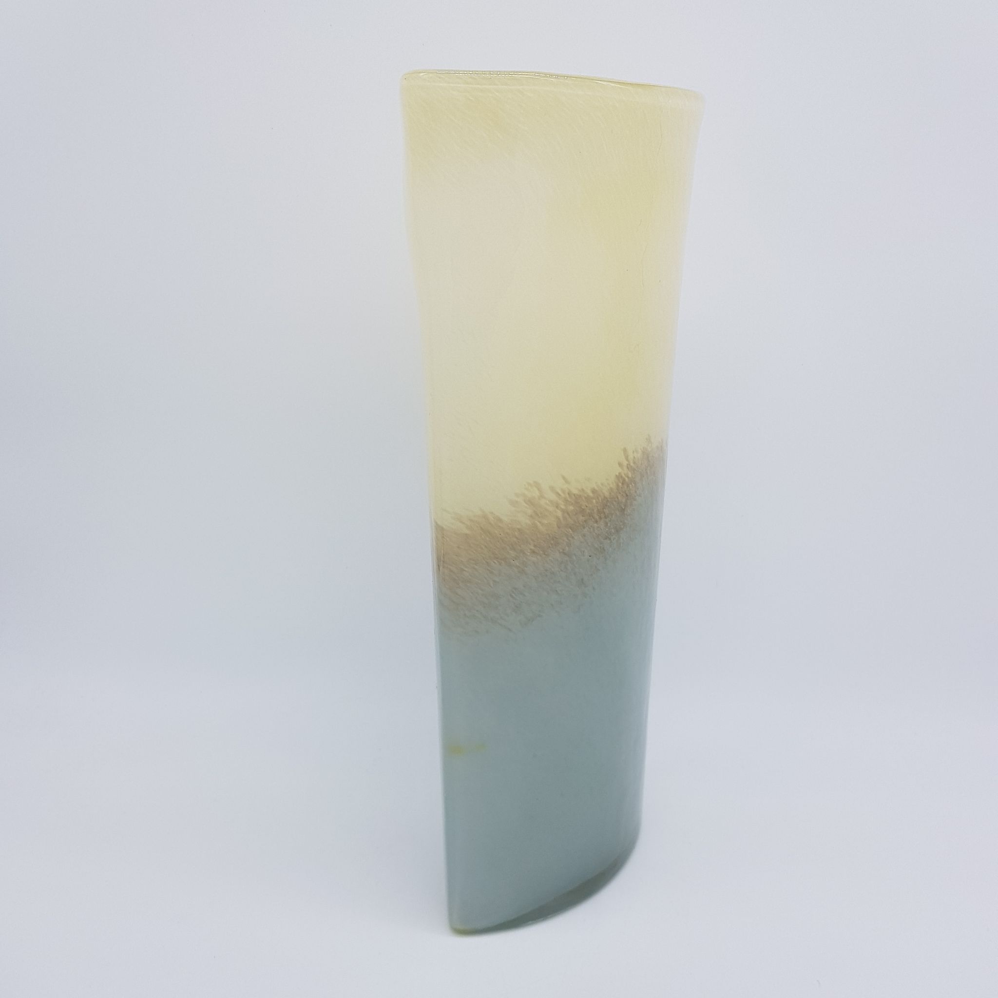 Grey and beige blown glass vase