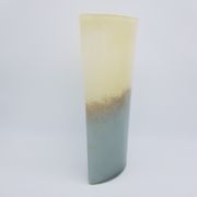 Grey and beige blown glass vase