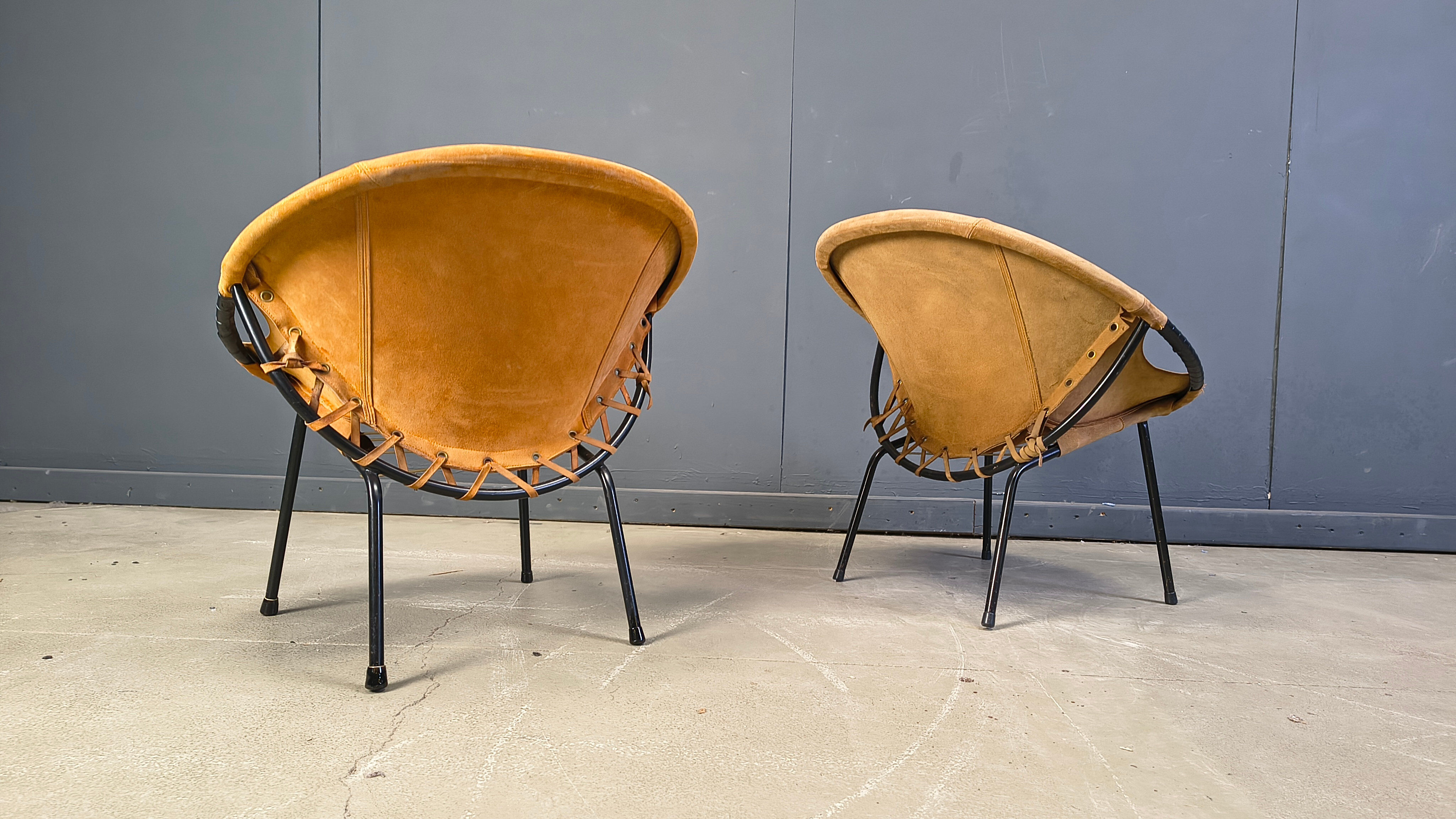 Vintage balloon chairs by Lusch & Co, 1960s - set of 4