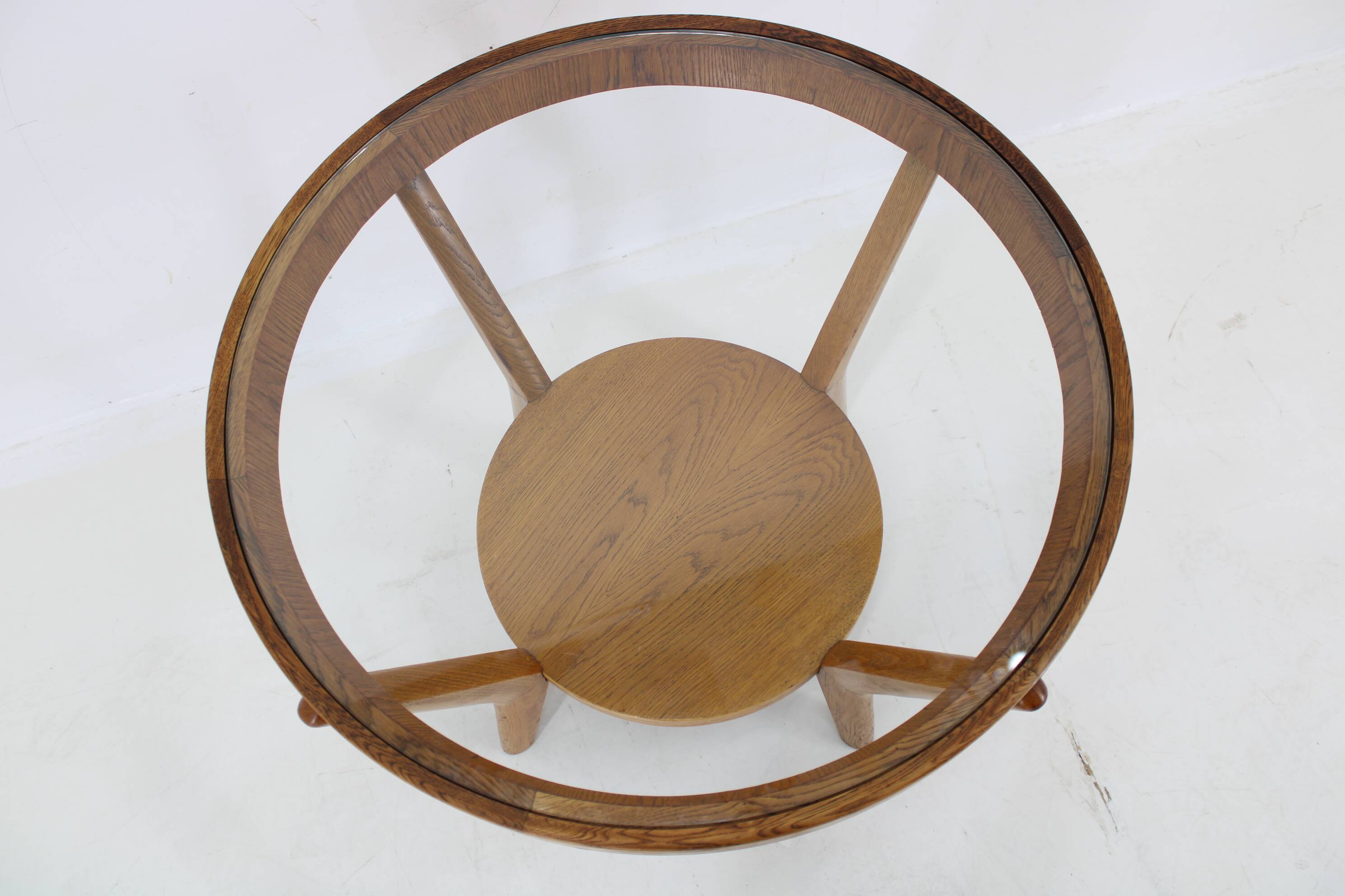 1960s Karel Kozelka & Antonin Kropacek Oak & Glass Coffee Table for Interier Prah