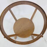 1960s Karel Kozelka & Antonin Kropacek Oak & Glass Coffee Table for Interier Prah