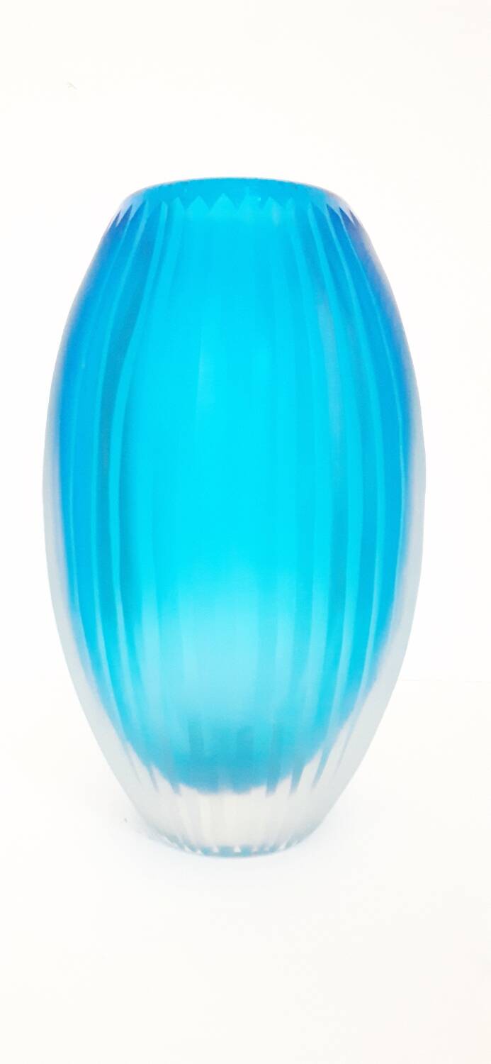 Antique turquoise glass vase