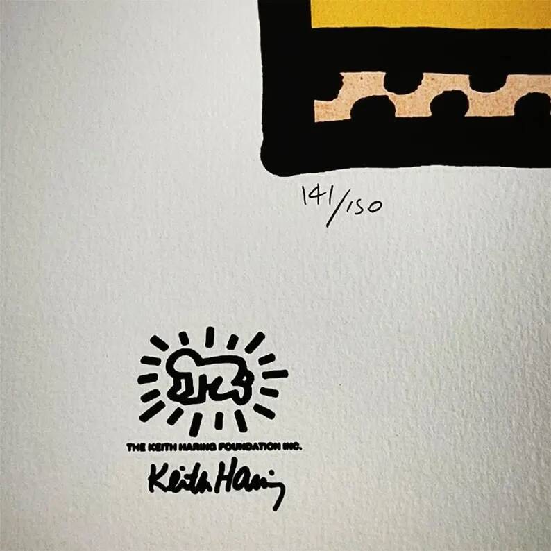 1990s Keith Haring Limited Edition Lithograph Numbered in Pencil.