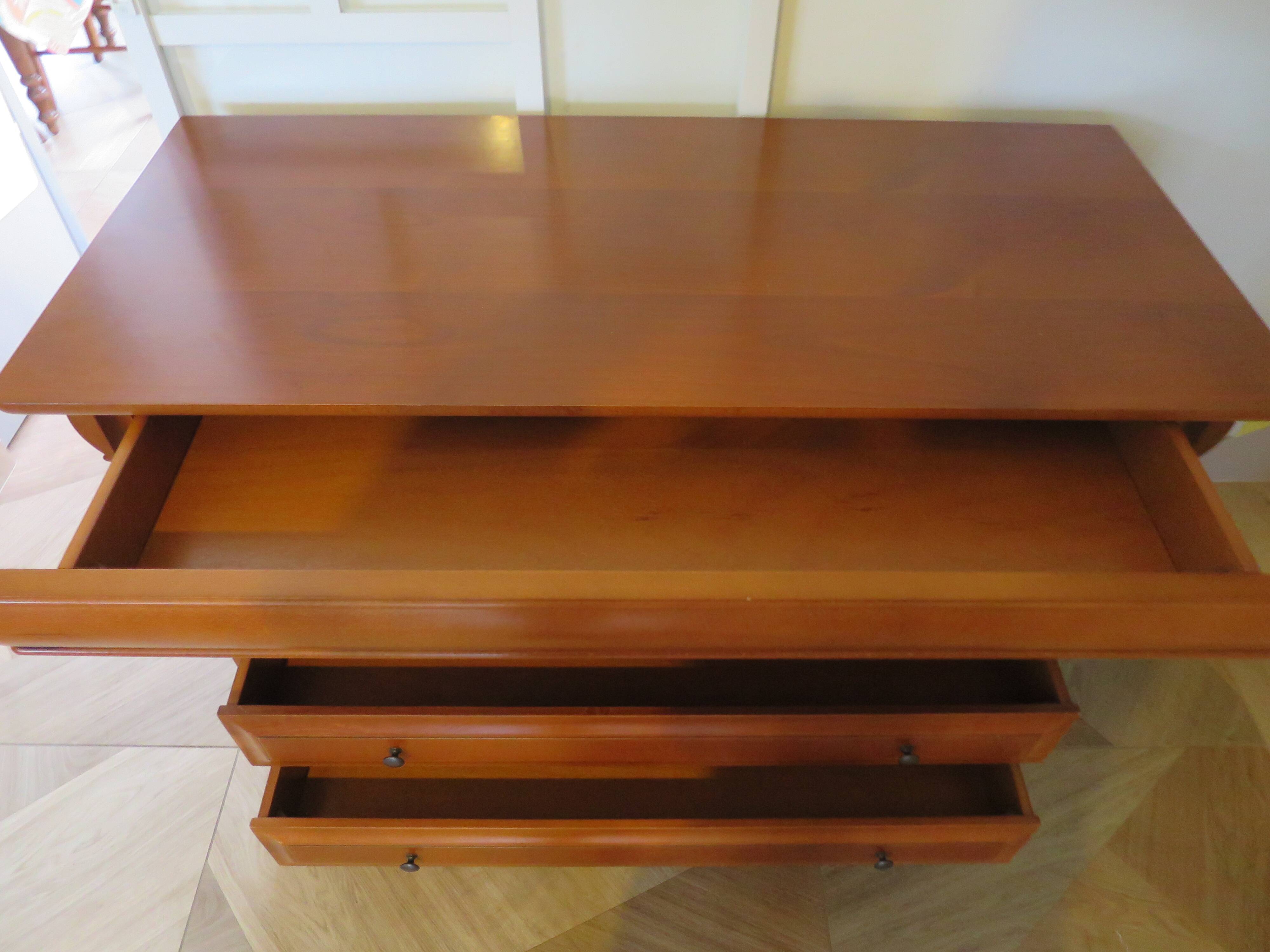 Chest of drawers in solid cherry wood with a curved top - Louis Philippe style - 4 drawers