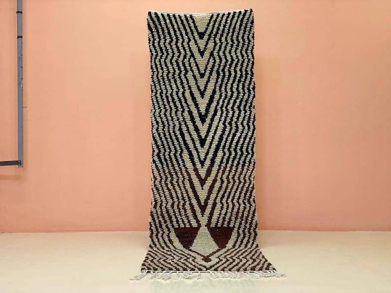 Traditional handwoven beni ourain rug size 140x260 cm