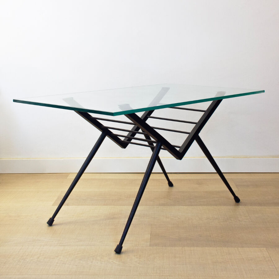Metal and Glass Coffee Table, Spain, 1970's