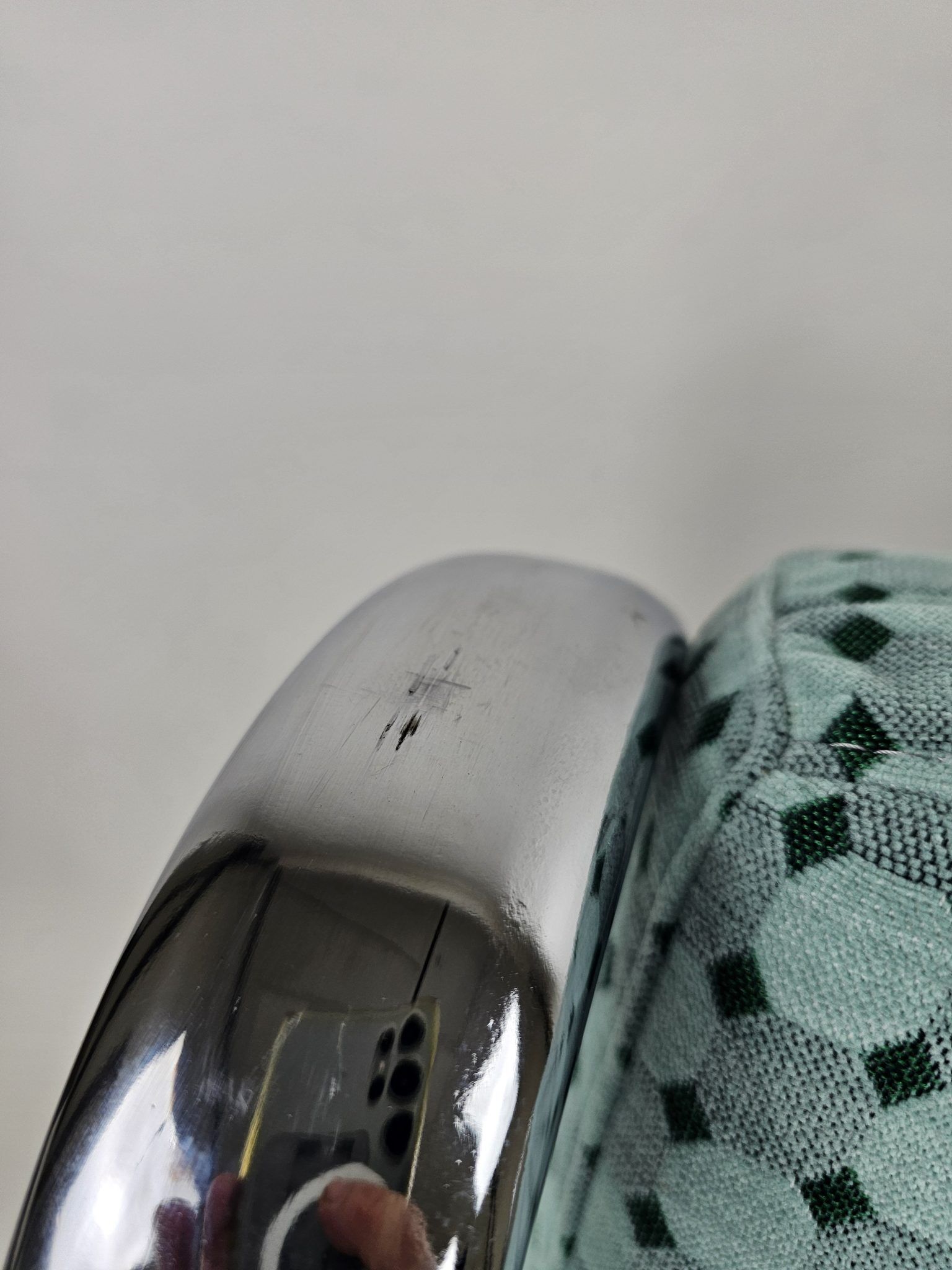 Set of 2 Italian chairs in chrome frame and completely reupholstered