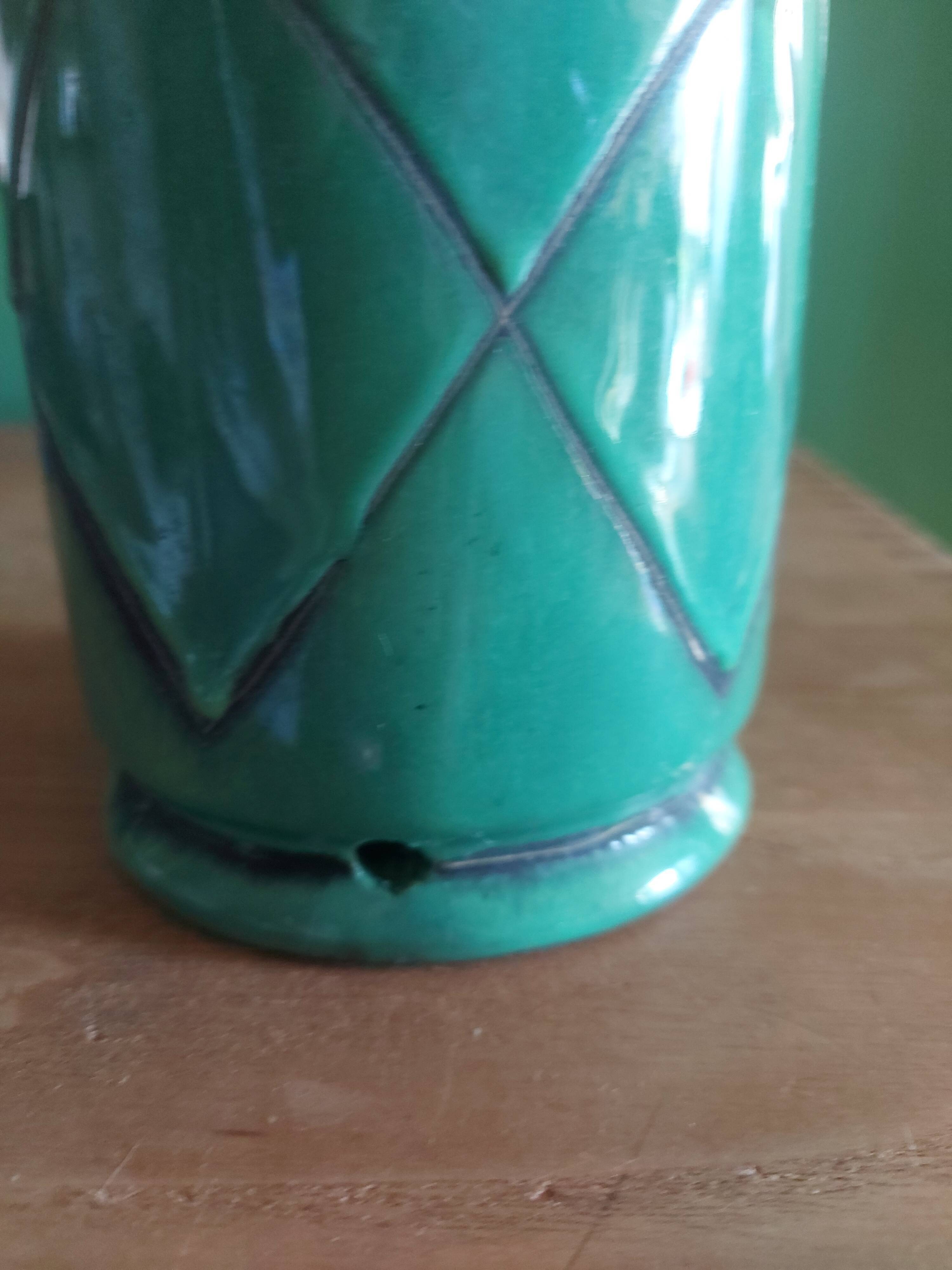 Candle holder in glazed ceramic 60s