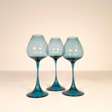 Large collection of Midcentury tulip glasses by Orrefors Nils Landberg, Sweden, 1950s.