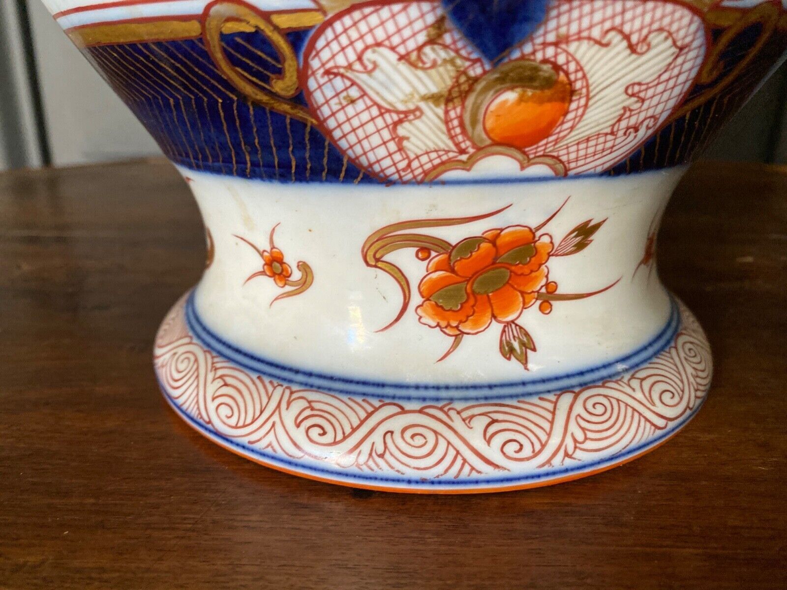 Porcelain lamp of bayeux floral decoration nineteenth with lampshade