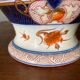 Porcelain lamp of bayeux floral decoration nineteenth with lampshade