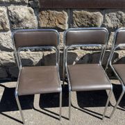 4 modern dining chairs / Chocolate brown upholstery