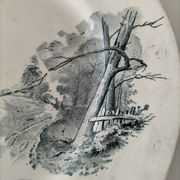 Ensemble 4 terres de fer anciennes – décors naturalistes – vers 1890-1910