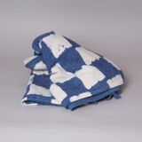 Handwoven indigo fabric "checks"