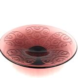 Art deco violet glass centerpiece, Le Verre Francais, Charles Schneider, France, 1930s