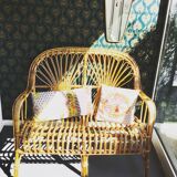 Seat rattan and bamboo vintage