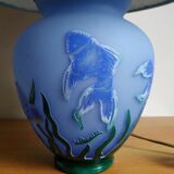 La Rochère glass paste lamp decorated at the seabed