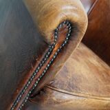 Vintage Dutch Cognac Leather Club Chairs, Set of Three