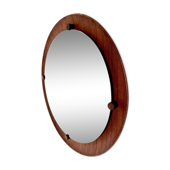 Vintage curved rosewood mirror, Campo e Graffi, Italy 1960s