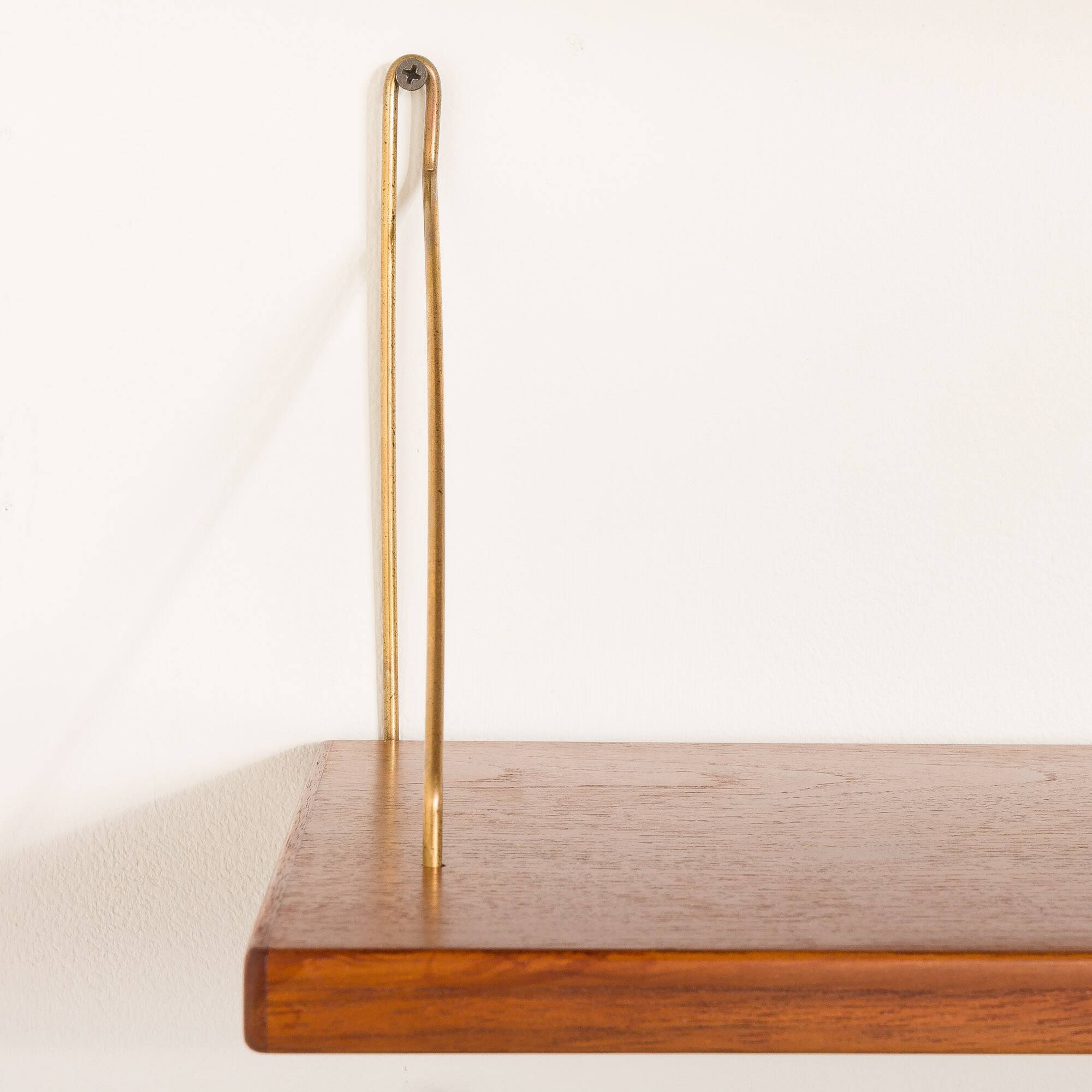 Danish mid century teak  floating shelves, set of 3 1960s