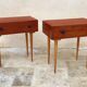 Pair of nightstands vintage teak Scandinavian style