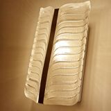 Pair of vintage 70s wall lights, chrome glass