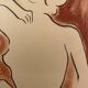 Signed painting in Chinese ink and art deco pastel, female portrait “the bath”