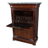 Small Secretary in Burl Mahogany Veneer, Restoration Period – Early 19th Century