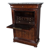 Small Secretary in Burl Mahogany Veneer, Restoration Period – Early 19th Century