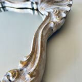 Golden art deco mirror and white patinated 30x45cm