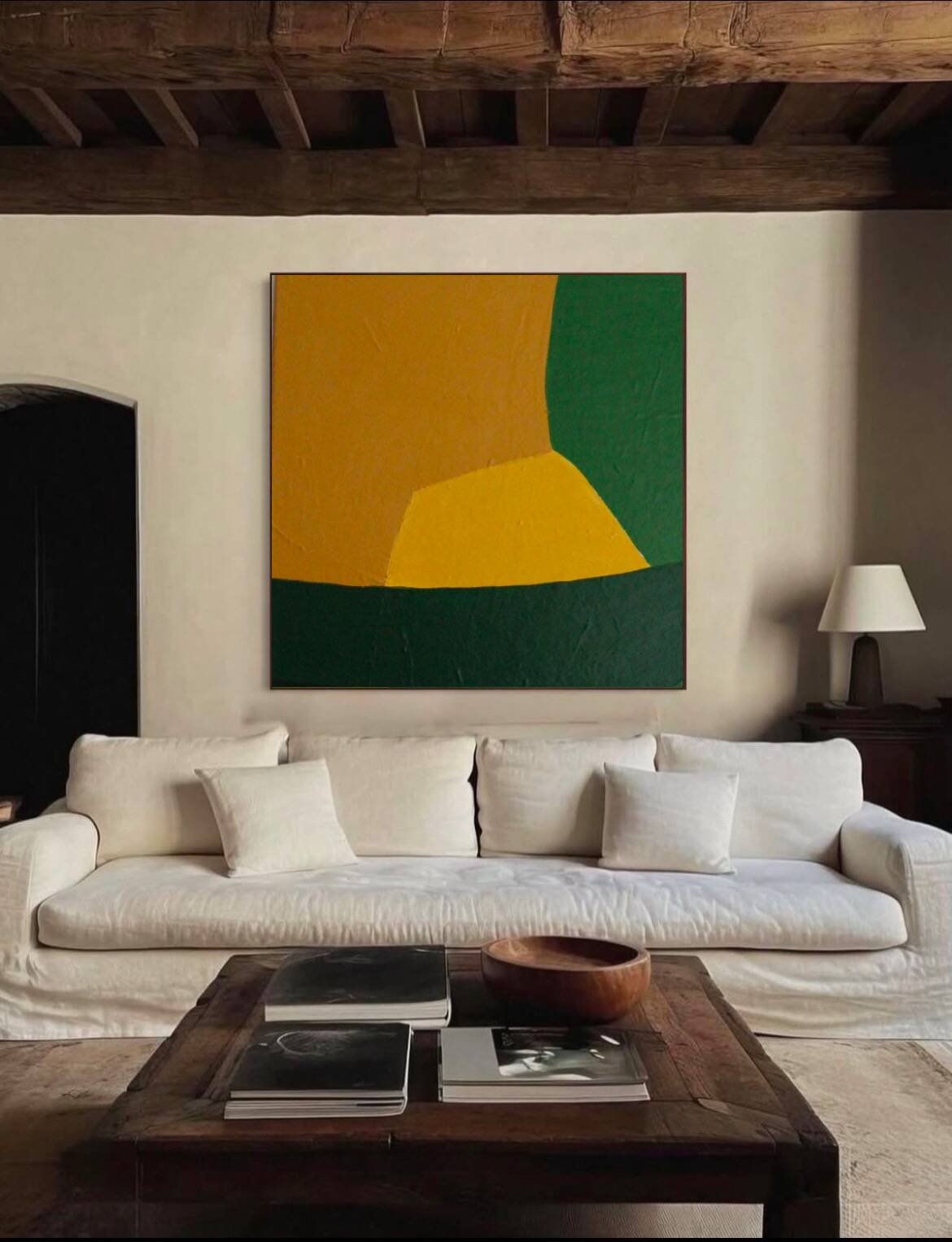Peinture sur toile " the sun rises slowly" signée