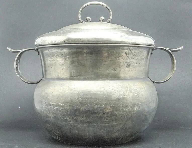 Punch bowl, Art Deco, silver-plated brass, Germany, 1930s