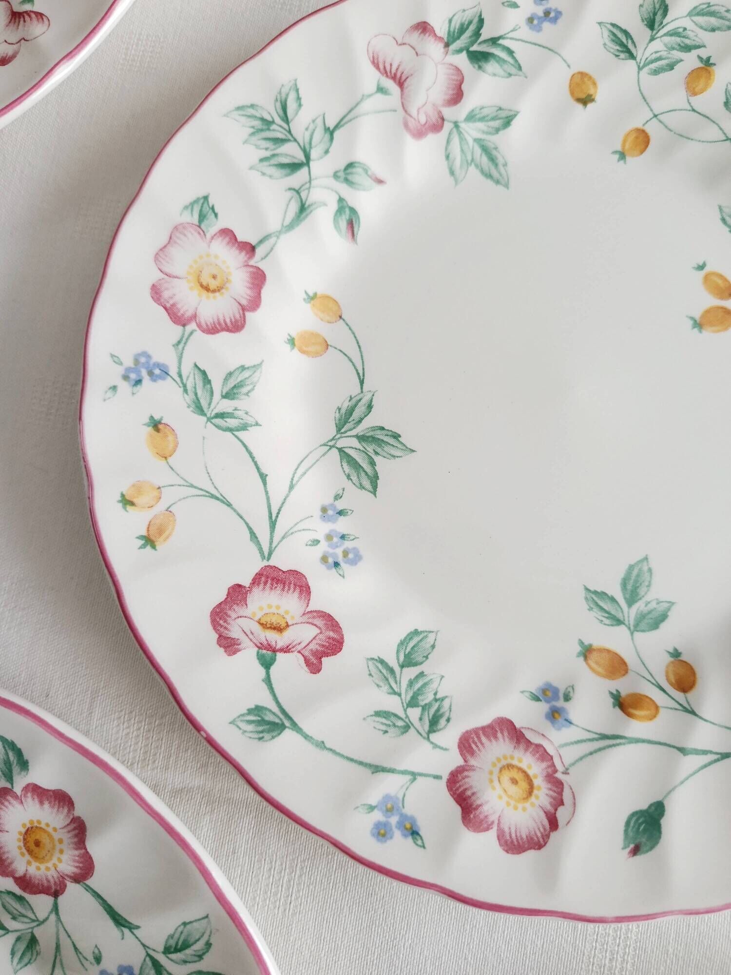 Set of 6 dessert plates Churchill, briar rose