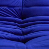 Togo living room set in blue velvet by Michel Ducaroy for Ligne Roset, 1979, set of 5