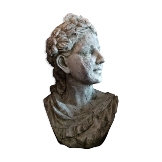 20th century garden decoration female plaster bust