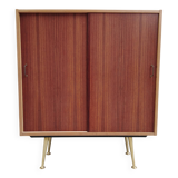 armoire décorative du milieu du siècle avec pieds en laiton