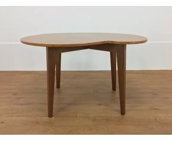 Side table bean wood foot compass, 50s