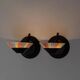 Set of 2 Vintage Murano Glass Wall Lamps with Multicolor Striped Shades and Matte Black Holders