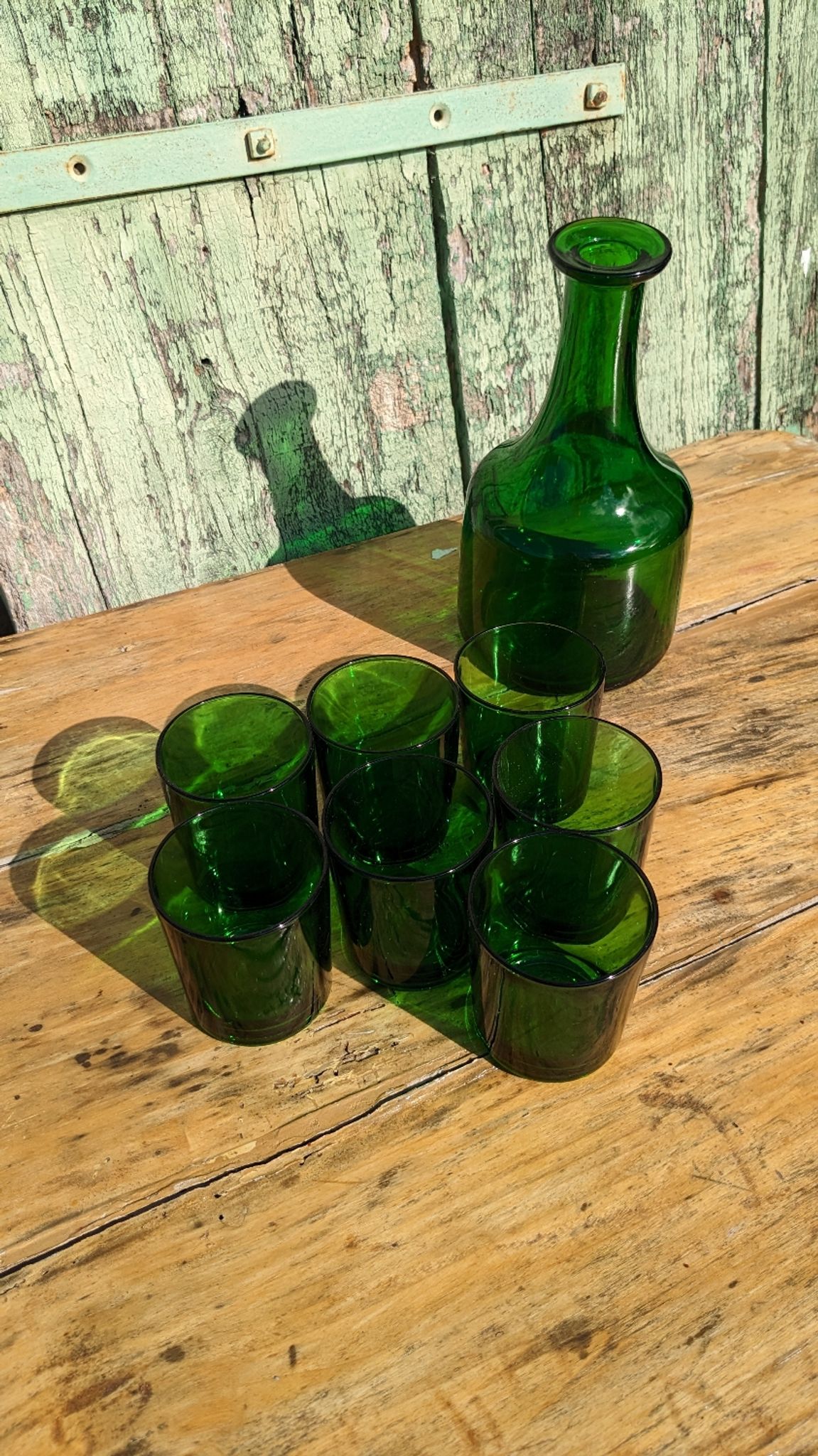Vintage glass and carafe service