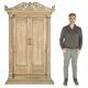 Antique Indian double-leaf door in carved solid wood