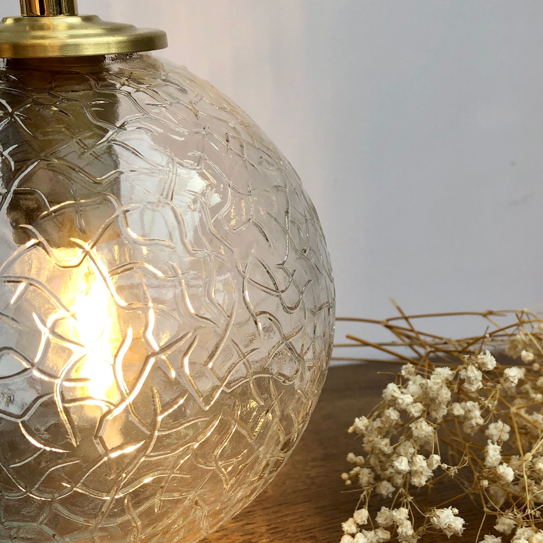 Vintage glass globe wall sconce