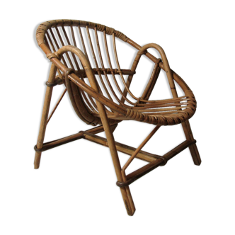 Children's rattan shell chair