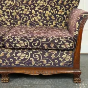 Victorian Fabric Sofa and Armchairs, Set of 3