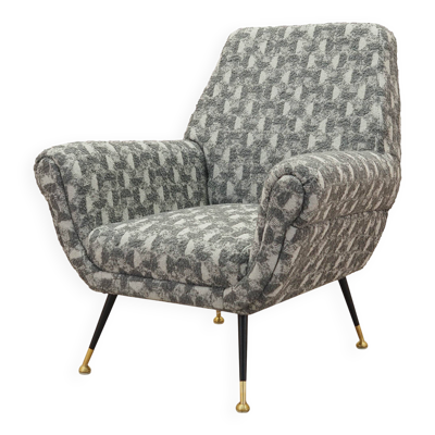 Fauteuil lounge, design italien, années 1970, fabriqué en Italie