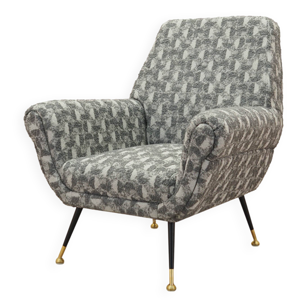 Fauteuil lounge, design italien, années 1970, fabriqué en Italie