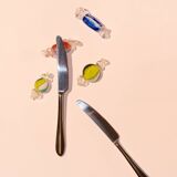 Mouthblown Crystal candy - cutlery rest