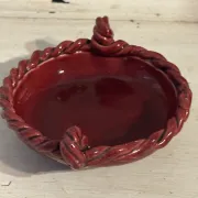 Small red ceramic catchall signed Bily – 1950s